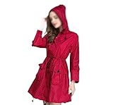 IWENZHKPA Regenmantel Regencape Damen-Regenmantel Mit Hut, Faltbare Bündchen, Laydies-Kleiderstil, Leichte, Wasserdichte Regenbekleidung Regenrock Regenponcho