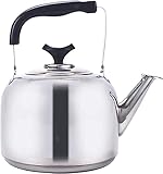 Teekessel, Wasserkocher für Herd, Edelstahl, Flötenkessel, Herd-Teekanne mit ergonomischem Griff, Gaskocher, Wasserkocher, Teekanne, Wasserkessel, Reise-Teekanne (A 7L) (A 5L)