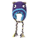 YUPEIUKLI Schöne Beanie-Mütze, gestrickte Plüsch-Monstermütze zum Skifahren, Wandern, universelle Größe, Winddichte Damenmütze mit geflochtener Ohrenklappe
