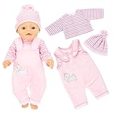 JurciCat Kleidung Bekleidung Outfits für Babypuppen Puppenkleidung Puppenzubehör mit Hut Langarm Hose Puppe Zubehör für Baby Puppen 35-43 cm Geschenk für Kinder Mädchen Jungen(Puppen nicht enthalten)