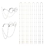 LLOUSSAK 6 Stück Brillenkette Damen, Brillenkette aus Metall Verstellbares Brillenband um den Hals Hängende Brillenschnur Geeignet für Mädchen Kinder Herren Sonnenbrillen Presbyope