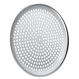 Zerodeko Pizzablech aus Edelstahl, rund, perforiert, Pizza-Backform, Pizza-Serviertablett, Crisper-Pfanne mit Löchern für Ofen, Backzubehör, 25,4 cm