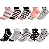 Utensilsto 10 Paare Kurze Socken Mädchen Damen, 36-42 Sneaker Socken Sportsocken Baumwolle Kurzsocken Damensocken Mehrfarbige Sneakersocken