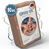 Töpferton – Ton zum brennen & töpfern 10kg – Weich, besonders formstabil & brennbar – Ideal für Drehscheibe & Brennofen