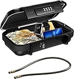 Upgrade Tragbarer Tresor, Sicherheitsbox mit Zahelncode,Wasserdicht Anti-Diebstahl Mini Tresor Zahlenschloss mit abnehmbarem Drahtseil Sicherheitssafe,Schlüsseltresor Schlüsselbox für Hause,Büro,Hotel