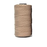 WLTYSM Häkelgarn for Selbermachen, Eisseidengarn, Kunstgarn, Kordel, 1,5 mm, 200 m, Garn for Mützen, Puppen, Nähen, Taschen, Körbe, Häkeln Handstrickgarn(Dark Khaki)