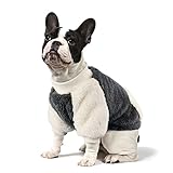 NAMSAN Hundepullover für Kleine Hunde Winter Hundepullover mit Taschendesign Warm Fleece Hundepulli für Kleine Hunde/Welpe-Grau, XL