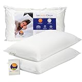 Not Swiss Cheese Talalay natürliches Premium-Latex-Kissen, 2 Stück, mit abnehmbarem Polyester-Bezug, höchster Komfort, weiches Schaumstoff-Seitenschläfer- und Rückenschläferkissen, weiches