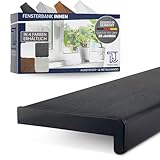 TJ Fensterbank Innen I 10 x 80 cm I Anthrazit I hochwertige PVC Fensterbank mit Seitenabschluss I Fensterbrett kratzfest & feuchtigkeitsundurchlässig I pflegeleichter & langlebiger Fenstersims Innen