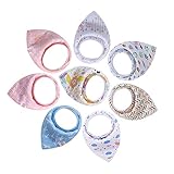 KOMBIUDA 8 Stück Baumwoll Bandana Lätzchen Für Neugeborene üße Zahnungs Und Fütterungslätzchen Saugfähige Sabber Handtücher Für Kleinkinder Unisex Design Wie Abgebildet