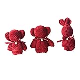 HIAKDOFT 3 Stück Bären Kaninchen Handtücher mit Perlenbesatz Tragbare Hautfreundliche Waschhandtücher für Haushalt