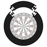 Dartscheibe Schutzring Innerer Kreis 45.5cm Außenring 72cm,5pcs Eva Dartscheibe Umrandung, Dartboard Protective Dartring,Wandschutz Dartscheibe (Schwarz, 45.5cm)