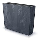 BirnePower Blumenkasten Blumentopf Balkonkasten Pflanzkasten Blumenkübel Beton Optik Pflanzgefäß Tower 77cm x 69cm mit Pflanzeinsatz (Anthrazit Beton)