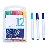 Zeichenstifte für Wassermalerei, 12 Farben, magische schwimmende Tintenstifte, trocken abwischbare Whiteboard-Marker, Doodle-Zeichenstifte für Jungen und Mädchen