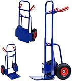 TMV24® Klappbare und ausziehbare Sackkarre - max. 200kg Treppensteiger Faltbar für Werkstatt Lager Treppensackkarre, Karre, Transportkarre, Stapelkarre, mit 2X Sackkarrenrad Luftbereifung