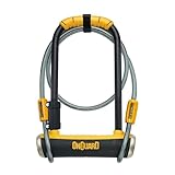 ONGUARD Pitbull Dt beugelslot, zwart, 115 mm x 230 mm x 14 mm + 120 cm x 10 mm, Schwarz
