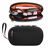 Teskyer Kabeltasche Organizer - wasserdichte, Tragbar, Reise Gadgets, Kompaktes Design, Travel Essentials, 23 x 13 x 5 cm, Schwarz