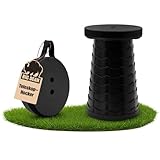 BigDean Teleskophocker 100kg schwarz Hocker klappbar Campinghocker faltbar Falthocker