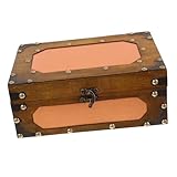minkissy Rustikale Dekorative Holz aufbewahrungsbox mit Schloss Kleine Vintage Schatztruhe für Hochzeitskarten und Erinnerungsstücke Sichere Sammelbox für Zuhause und Geschenkideen