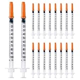 100 Stück 1 ml/cc Plastiktube 27G (0,4 x 12,7mm), Mehrzweck-Messwerkzeuge, Einzeln verpackt ( 27G 1/2”)