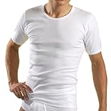 HERMKO 3840 Herren Business Shirt aus 100% Bio-Baumwolle, Kurzarm Hemd, 1/2-Arm Unterhemd in vielen Farben, Größe:D 5 = EU M, Farbe:weiß