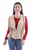 Scully Western-Weste für Damen, Bohemian-Stil, Fransen, Druckknopfverschluss, F0_L1126, Hellbraun, X-Klein