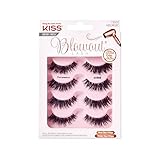 KISS Blowout Lash Collection 4 Paare künstliche Wimpern, Pompadour, wiederverwendbare inklusive Wimpernkleber, Multipack