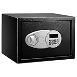 Amazon Basics – Tresor aus Stahl, Sicherheit für Zuhause, mit digitaler Tastatursperre – für Bargeld, Schmuck, Ausweise, Dokumente, 14 l, 35 cm x 35 cm x 25 cm (B x T x H), Schwarz