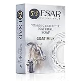 ESAR Ziegenmilchseife I mit Vitamin A, E, C und Selen - Haar & Gesichtsreinigung - Anti Akne Vitaminseife