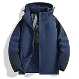 Generisch Daunenmantel Herren Wasserdichte Winddicht Skijacke Verdicken Thermo Winterjacke mit Kapuze Oversize Kuschelig Snowboardjacke Unisex Übergangsjacke Herren Outdoor Puffer Jacke