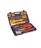 OISE ART STORE Trade Shop 6498010 Grillset, 18-teilig, mit Koffer, BBQ Grill, Edelstahl, Holzgriff