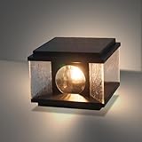 n Solarenergie-Pfostenlampenleuchten, einzigartige Glaspfostenlaterne, wasserdichte Solar-Säulenlampe für den Außenbereich, passend für 4x4 Holzpfosten, 4 Lichtmodi/4 Farb-Festmodi, Pfostenleucht