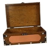 Healvian Vintage Holztruhe Aufbewahrungsbox mit Schloss Kleine Rustikale Schatzkiste aus Nachhaltigem Holz Dekorative Aufbewahrung für Karten Schmuck und Erinnerungsstücke Sichere und
