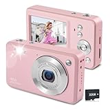 Digitalkamera 48MP 1080P FHD Kinderkamera mit 8X Digitalzoom Fotoapparat Tragbare Kompaktkamera mit 32GB Speicherkarte-Karte für Kinder Teenager Anfänger Geschenk