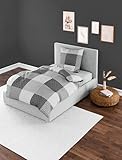 Bierbaum Bettwäsche 6277, Fein-Biber, Designed in Germany, Silber 15, 135 x 200 + 80 x 80 cm