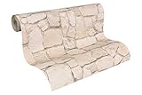 A.S. Création Il Decoro Papiertapete mit Steinmotiv Naturstein 0,53 x 10,05 m – Beige, Braun – Tapete in Stein-Optik Made in Germany – 692429