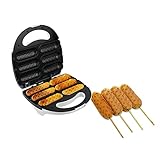 Corn Dog Maker, Corn Dog Waffel Maker, Non Stick Corn Dog Dog Maschine Machen 6 Mais Hunde, Mais Hund Waffel Maschine Machen Mais Hund in Minuten, Hot Dog Toaster (EU-Stecker