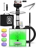 M. ROSENFELD Shisha Set Komplett 1 Schlauch - Shisha To Go Mit Tasche Und Premium Zubehör [Shisha Kopf Set Mit HMD + Mundstück] Aluminium Tauchrohr Diffusor & Acryl Bowl