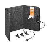 Mi-Heat Infrarot Schreibtischheizung Heizpaneel 260W | Standheizung für Büro Schreibtisch Arbeitsplatz unter den Tisch | Temperatur bis zu 60°C faltbar, Grau