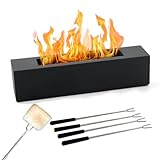 BRIAN & DANY Tischkamin Bio Ethanol Kamin Tischfeuer mit Löschhilfe für Outdoor Indoor, Schwarz, 38x 8.5X 8.5 cm