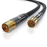 CSL - 3m Antennenkabel 8k 4k HDTV 135dB 75 Ohm - Premium Koaxialkabel - FullHD 4k UHD - Koax Stecker auf Koax Kupplung - DVB-T DVB-T2 DVB-C DVB-S DVB-S2 Radio UKW DAB
