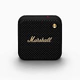 Marshall Willen Bluetooth-Lautsprecher, kabellos, über 15 Stunden Spielzeit, wasserdicht nach IP67, Schnellladung, stapelbar – Schwarz und Messing