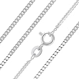 Aeon Jewellery 925 Sterling Silber Kette - 1 mm Diamantschliff Gliederkette I Größen 40-76 cm I Silber Kette Für Stufenlooks, Geschenke oder Anhänger-Ersatz I Mit Poliertuch & Etui