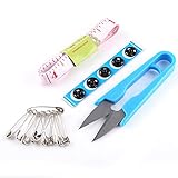 Eujgoov Großer Nähkasten, 10-teiliges Set mit Einfädler, Nadel, Maßband, Kunststoff, Transparente Aufbewahrung für Zuhause, Basteln, Kleidung, DIY-Design, 14,5 X 7 X 9,5 Cm (Rosenrot)