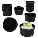 MamboCat 8er Set Muffin-Förmchen Nero 180 ml I Steingut I Ø 9,3 cm I Schwarz I 8 Personen I Backform I Mini-Schälchen I für Crème Brûlée, Soufflé, Cupcakes, Tiramisu, uvm. I kleine Auflaufförmchen