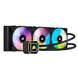 Corsair iCUE H150i ELITE CAPELLIX CPU-Flüssigkeitskühlung (33 Ultrahellen CAPELLIX RGB-LEDs, 360mm Lüfter der ML RGB, 400 bis 2.400 U/min, Inklusive Corsair iCUE Commander CORE) Schwarz