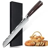 MDHAND 20 cm Brotmesser，Kochmesser mit gezackter Kante Deutsch Scharfes Edelstahl Profi Küchenmesser für Haus und Restaurant