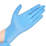 PBHOVIITG 100 stücke Einweg Blau Handschuhe for Küche Reinigung Geschirrspülen Friseur Maniküre Wasserdichte Haushalts Werkzeuge Latex Frei(M)