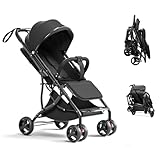 BugyKido Reise Buggy, Kinderwagen Zusammenklappbar, Kinderbuggy mit 5-Punkt-Gurt, Verstellbarer Rückenlehne und Regenschutz, für Neugeborene bis 3 Jahre