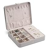 Vlando Schmuckkästchen Aulinna, Schmuckaufbewahrung Damen Frauen Geschenk, Schmuckbox Leder Groß, Schmuckkasten für Ohrringe Ringe Halsketten Armband, Geburtstag Geschenk